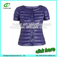 short sleeve down feather waistcoat for women